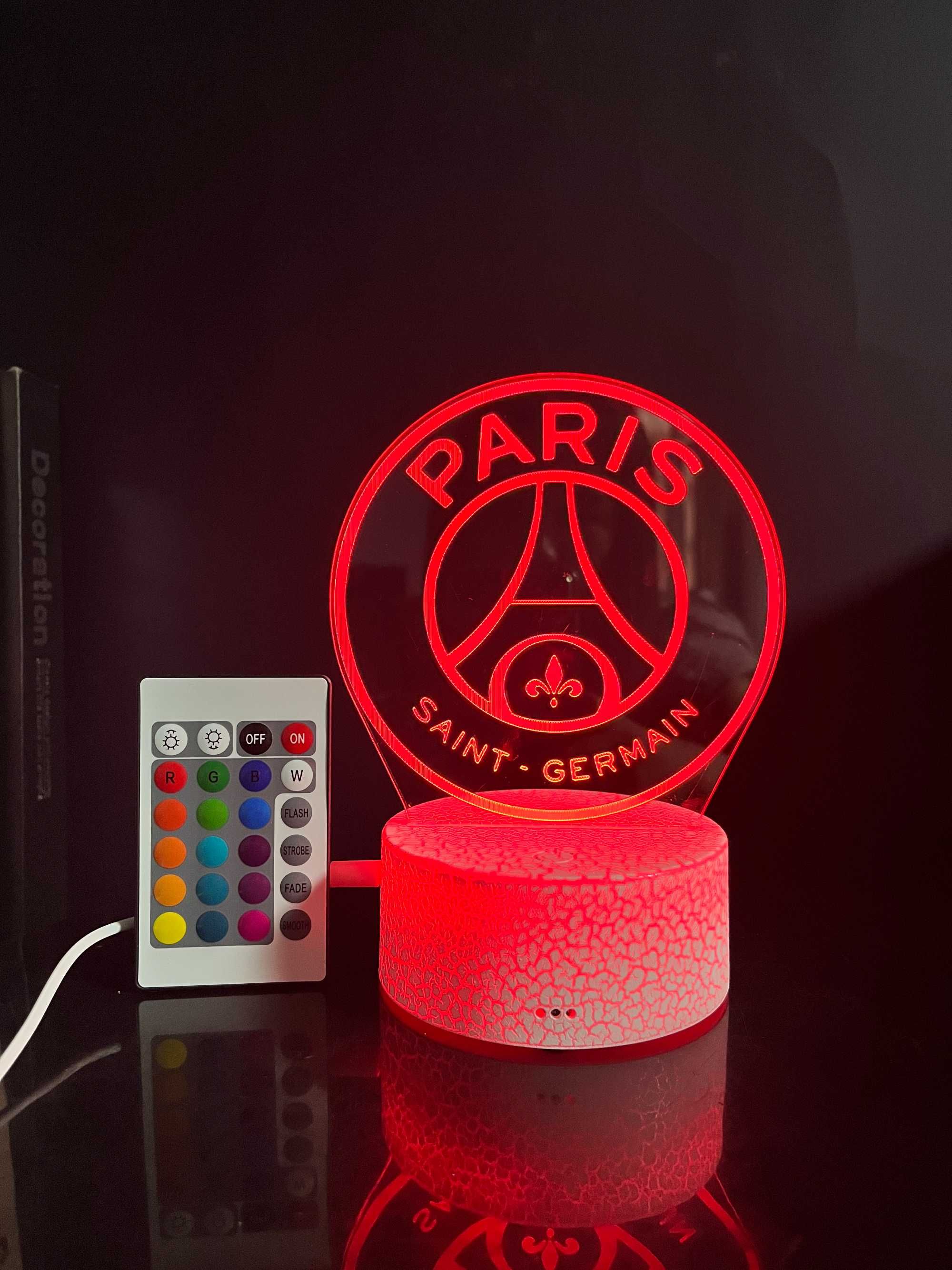 Lampka Nocna Dla Dzieci PSG PARIS SAINT-GERMAIN 3D LED + Pilot