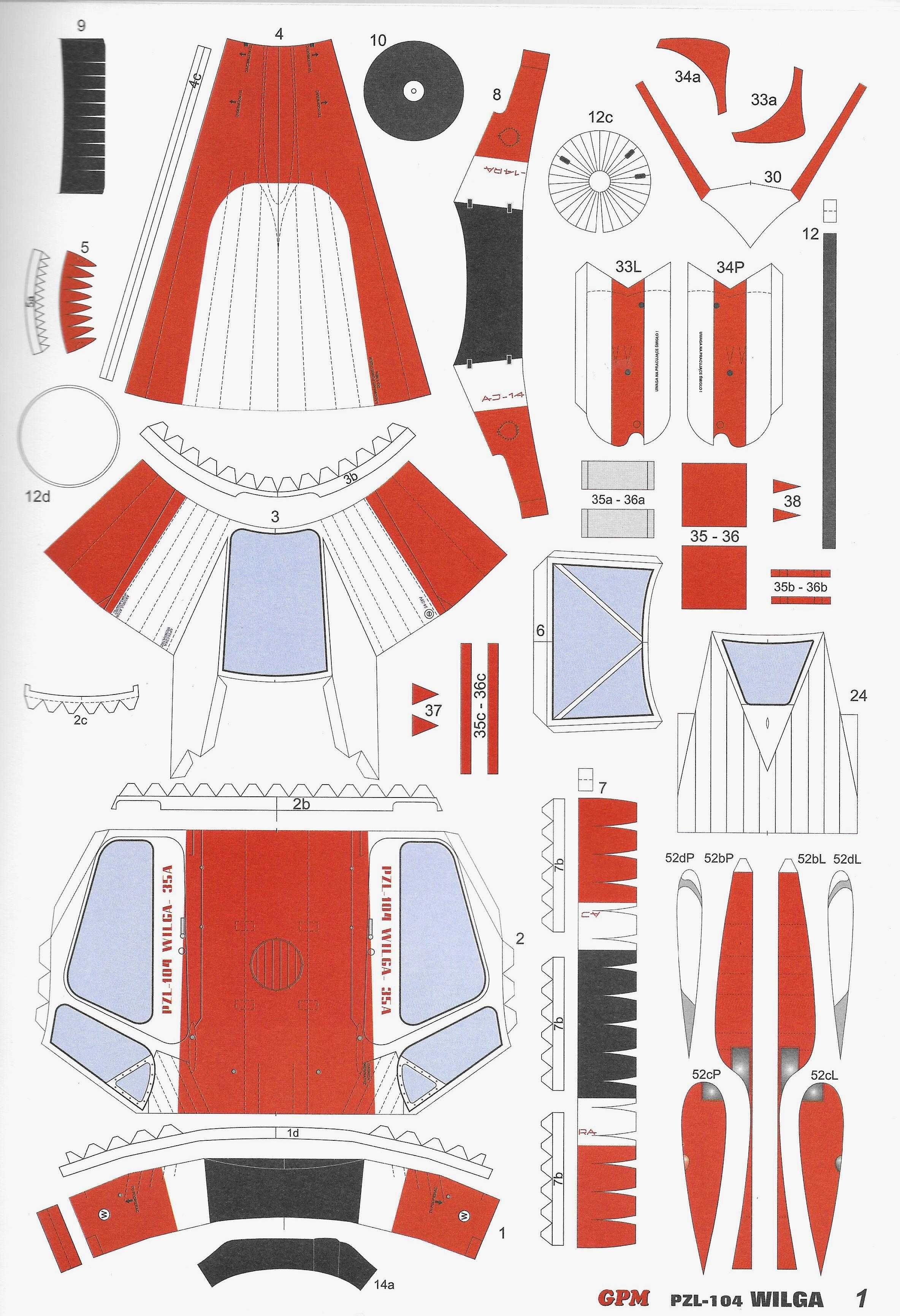 GPM 2 2017 PZL-104 WILGA model 1:33 modelarz
