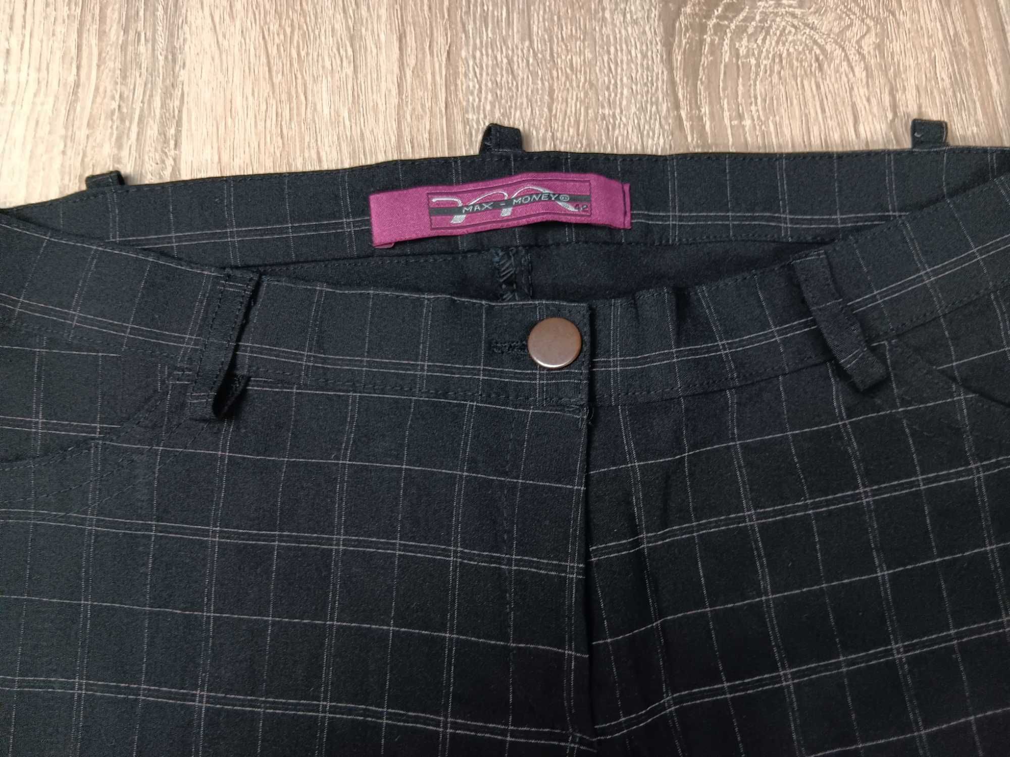 Nowe czarne eleganckie spodnie damskie Max-Money rozmiar około 36/38