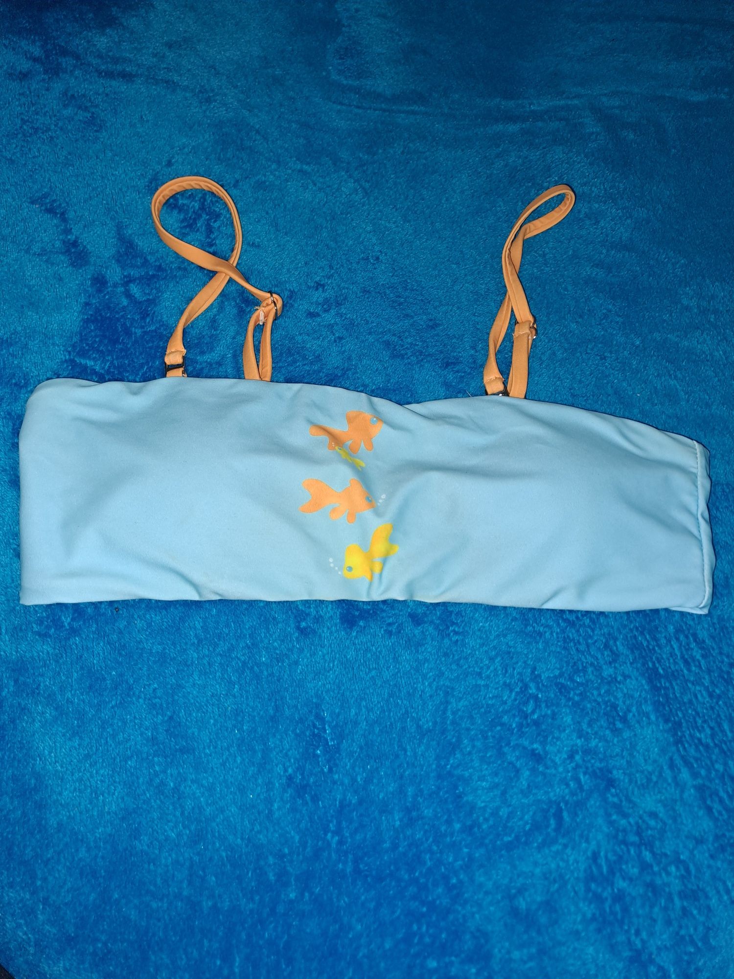 Top de bikini azul