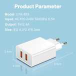 Ładowarka LYK-883, 2xUSB-A 12W 5V 2,4A, NOWA,