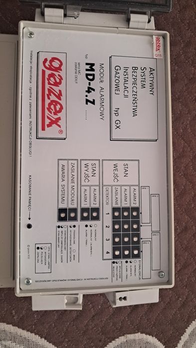 Gazex centralka moduł alarmowy sterujący do detekcji gazów