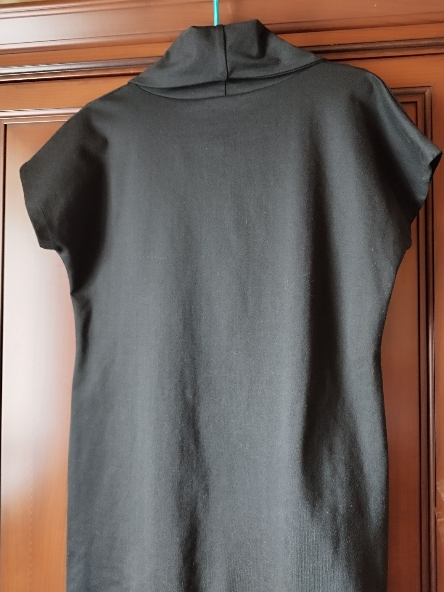 Платье-туника чёрное с серым р 46-48