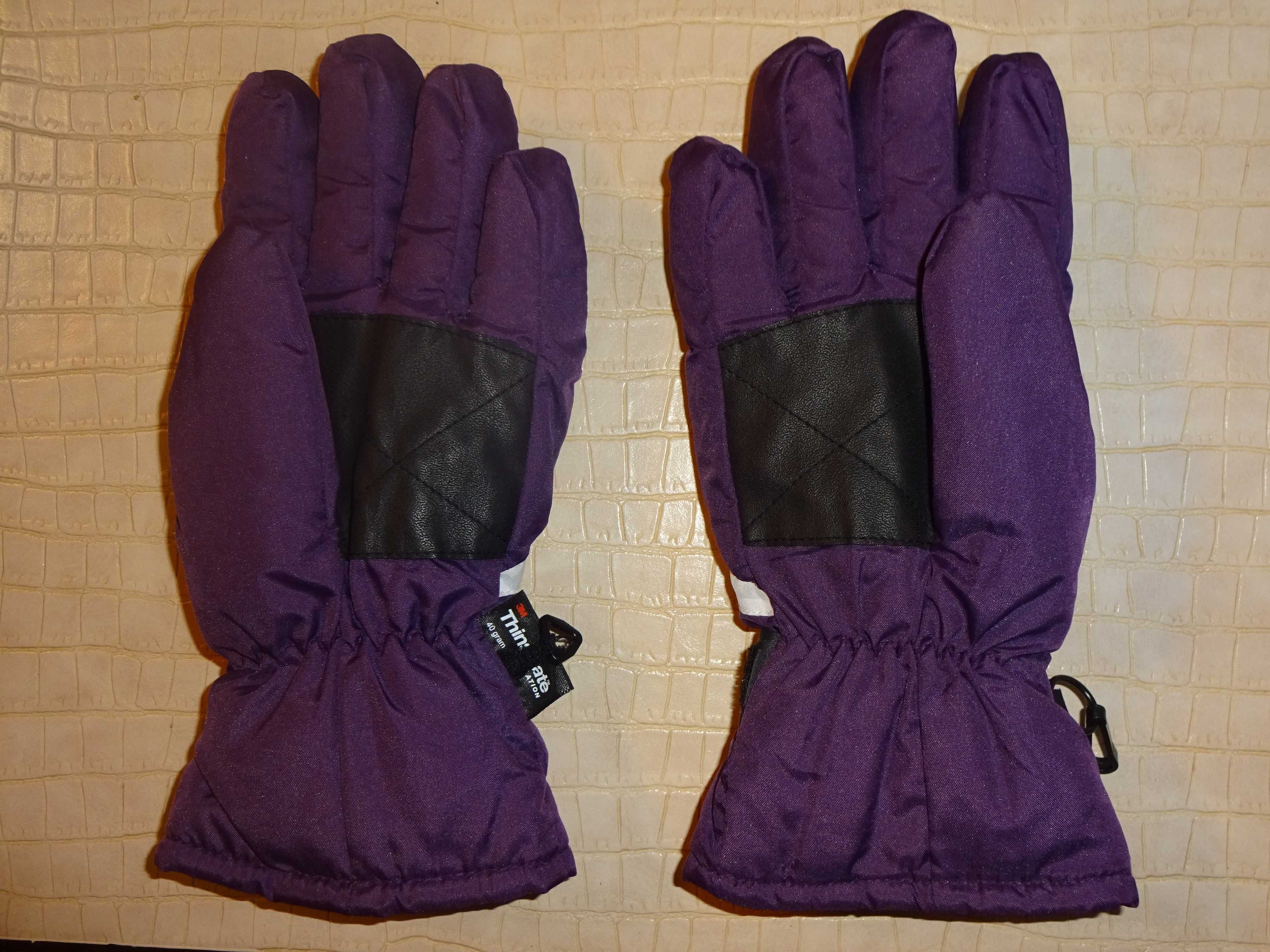 CRIVIT Thinsulate ciepłe fioletowe rękawice narciarskie 6,5 / 10-12 l.