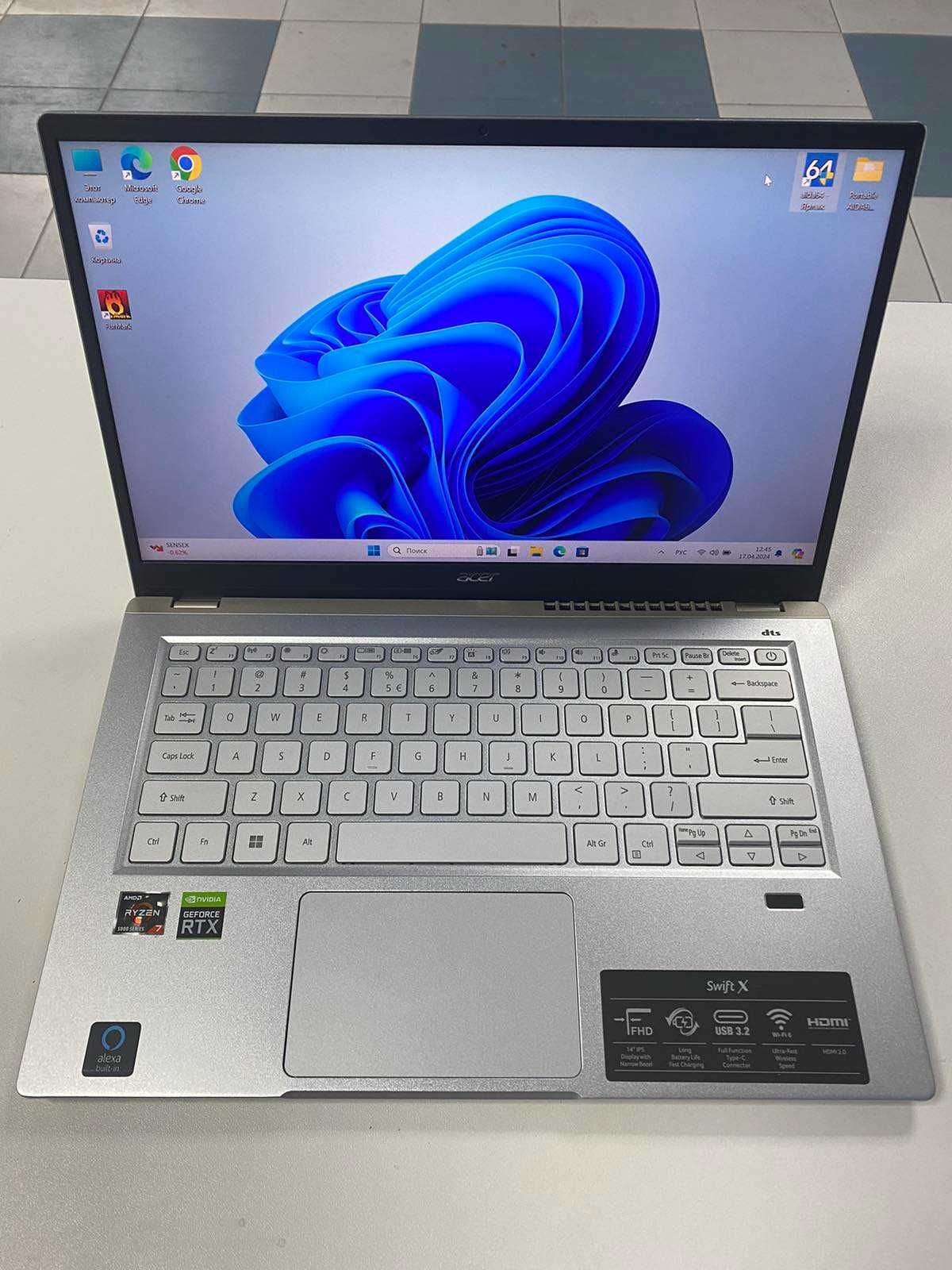 Ноутбук Acer Swift X 14" Ryzen 7 5800U RTX 3050Ti, 16\512