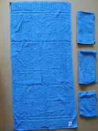 Набор полотенец махровых, цвет голубой, одна руковица