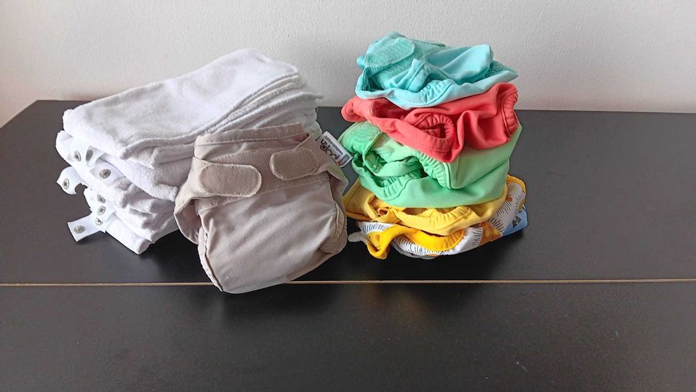 8 fraldas recém-nascido reutilizáveis como novas, inclui absorventes