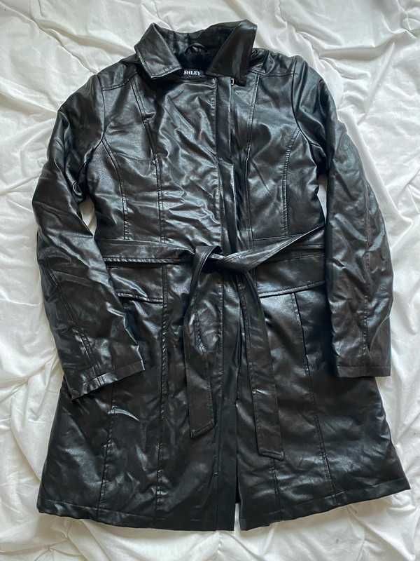 Ocieplany płaszcz kurtka z ekoskóry Ashley XL/L
