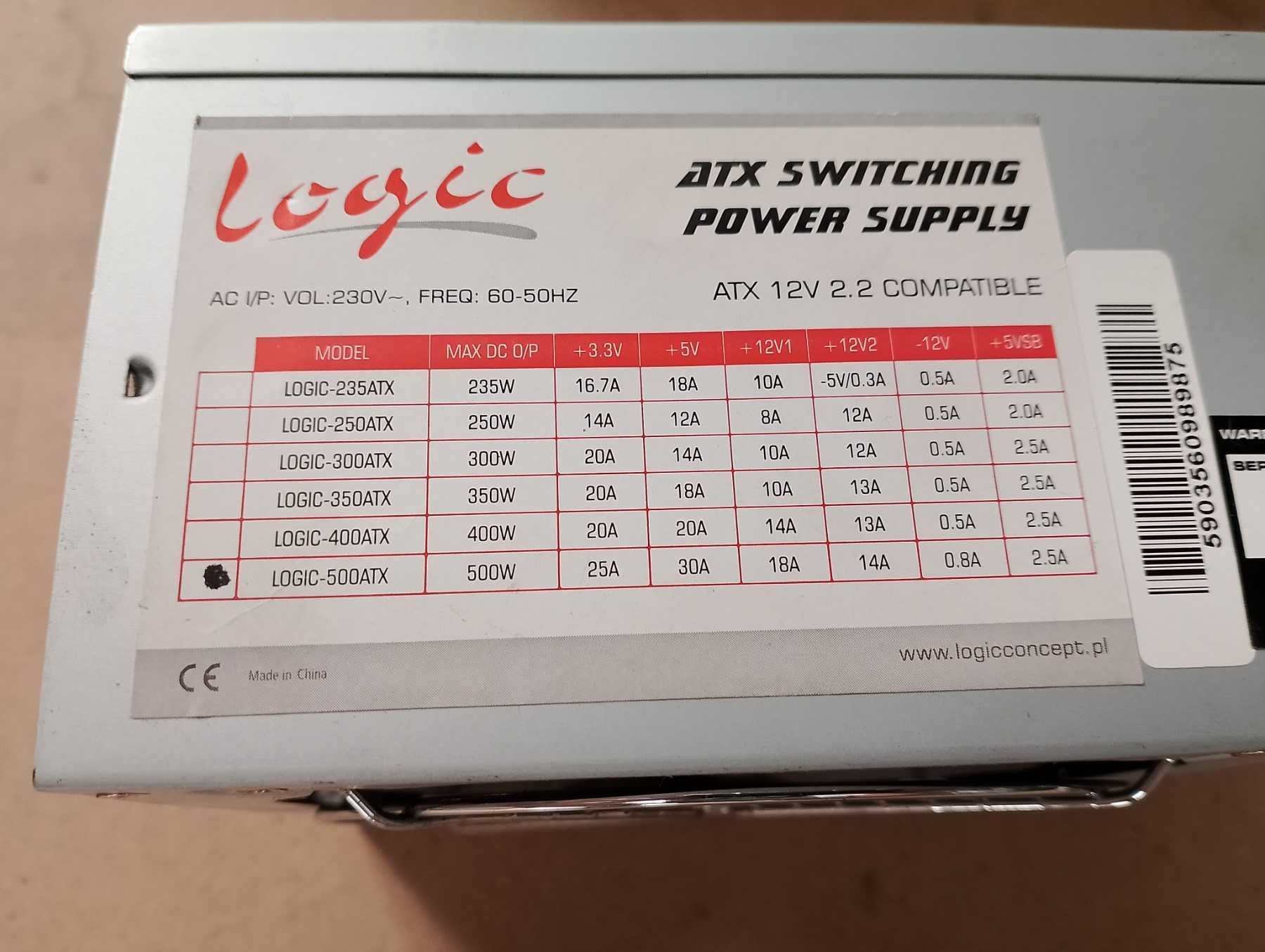 блок питания logic power 500w