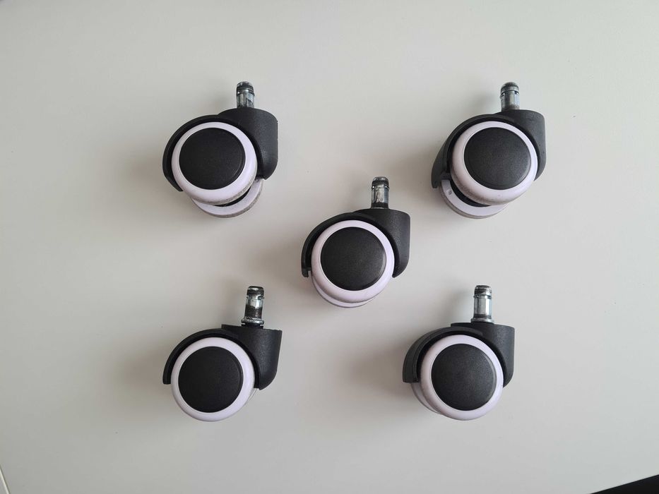 Conjunto de 5 rodas brancas para cadeira de escritório