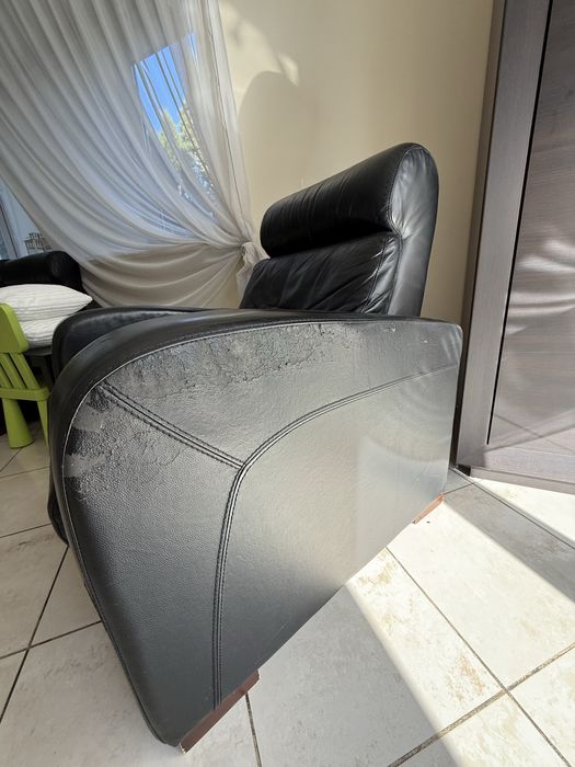 Skórzany fotel rozkładny