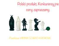 Szachy,Szachy plastikowe WIKINGI CZARNO-KREMOWE,Figury szachowe,PL.