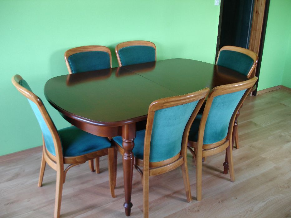 Stół krzesła Bydgoskie Fabryki Mebli Louis Philippe
