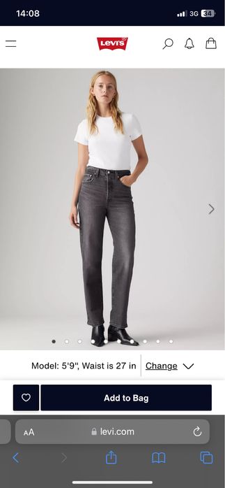 Прямі широкі джинси  levi’s ribcage straight ankle