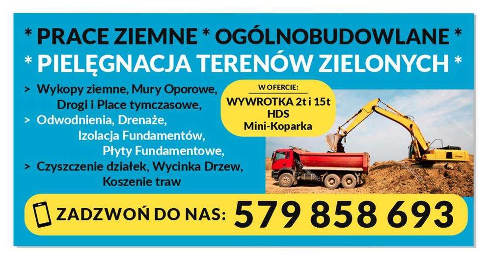 Izolacja fundamentów drenaże hydroizolacja minikoparka odwodnienia