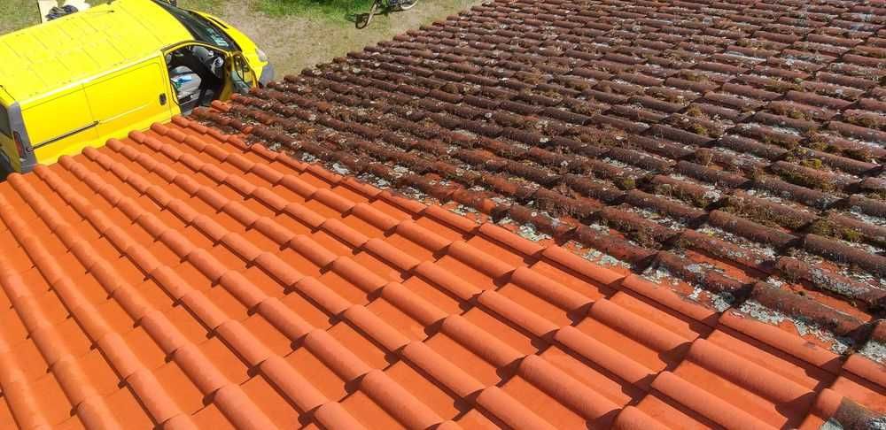 Mycie czyszczenie Dachów elewacji kostki brukowej malowanie dachu elew