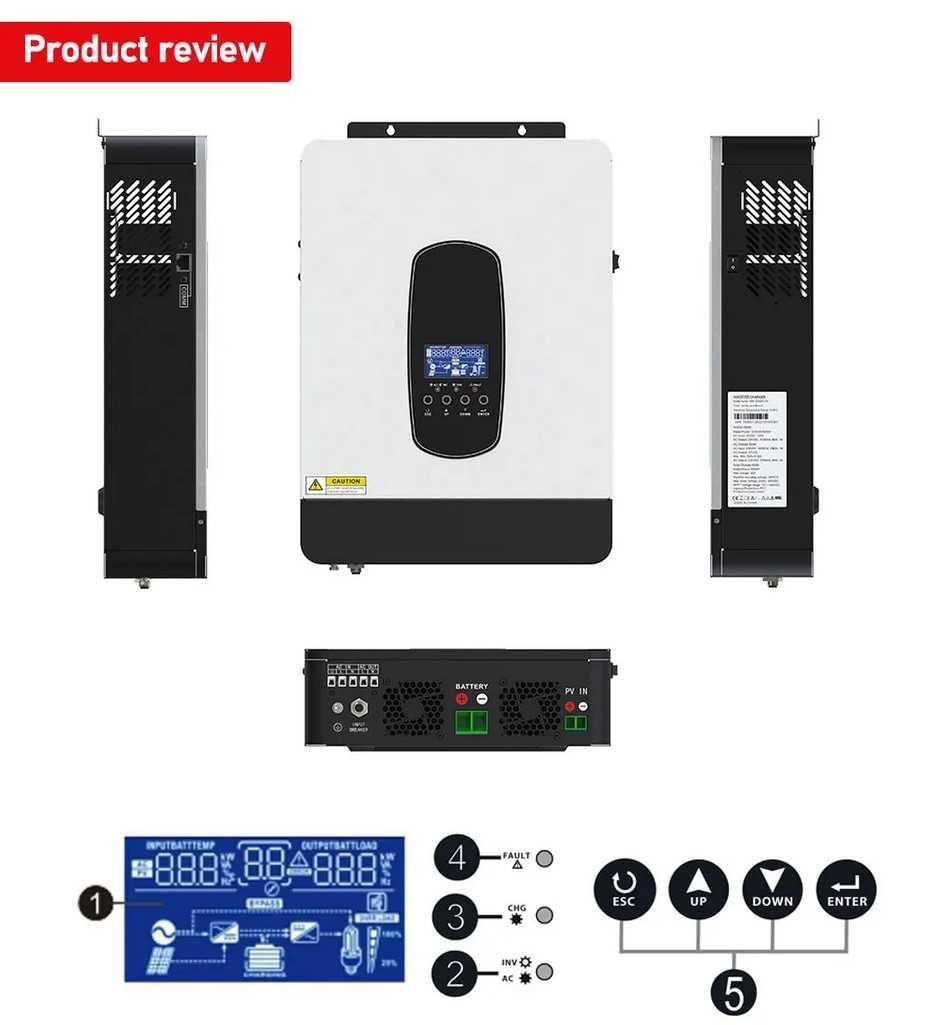 Гибридный Инвертор EASUN 1.8kW 12V SP-2200 1800W Заряд 80A LiFePO4