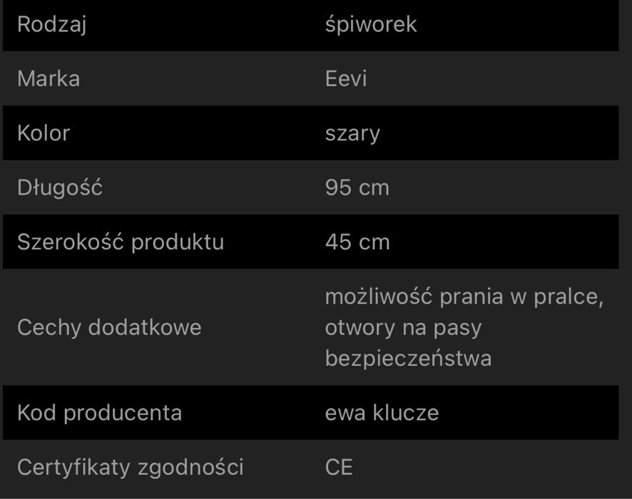 ŚPIWOREK do wózka szary EEVI 3w1