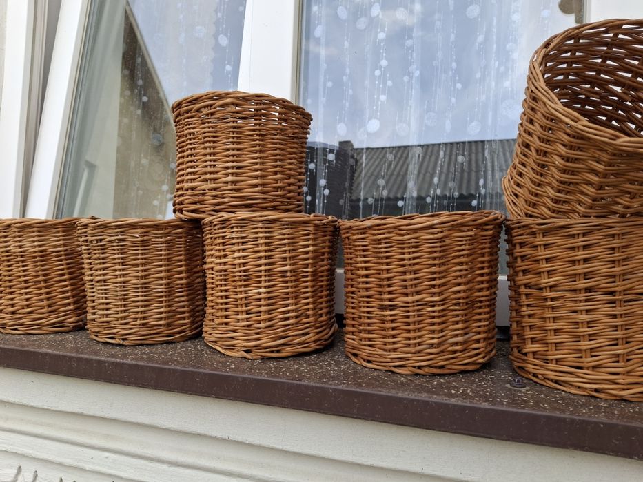 Кошик плетений із лози, кашпо для квітів