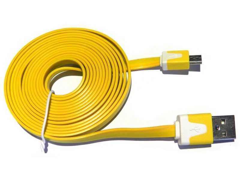 [Novo] Cabos micro-USB 2.0 com 2 metros flat e coloridos