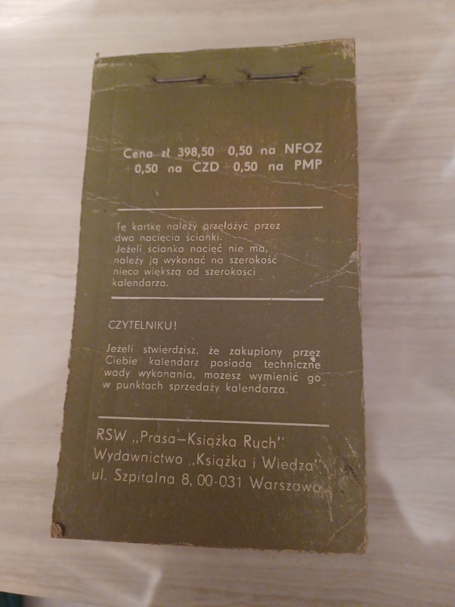 Kalendarz zdzierak