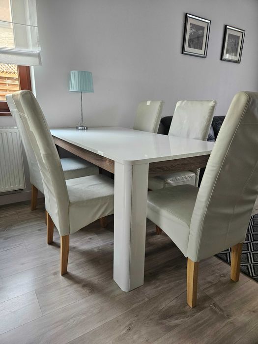Krzesła do salonu białe 6 sztuk