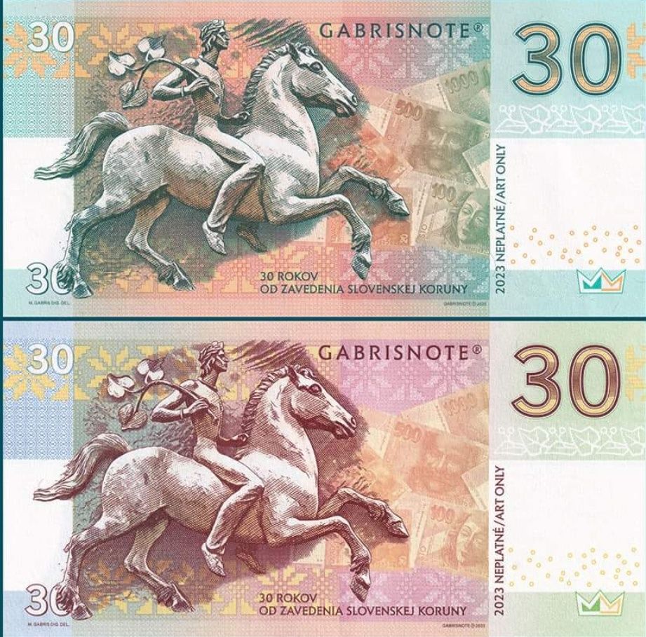Bankot NOWOŚĆ 30 koron Karol I od Matej Gábryšia