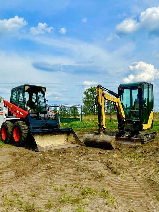 Usługi Minikoparka3.5t Miniładowarka Bobcat Roboty Ziemne Prace Ziemne