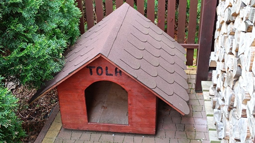 Nowa BUDA dla psa, solidna, drewniana, pokryta gontem, zdejmowany dach