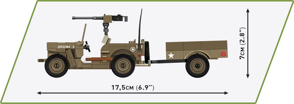 WWII  samochód Willys Mb & Trailer klocki COBI 3132