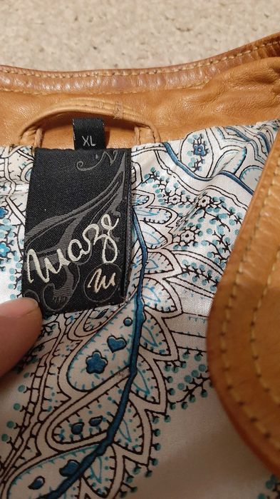 Кожаный пиджак XL в стиле милитари