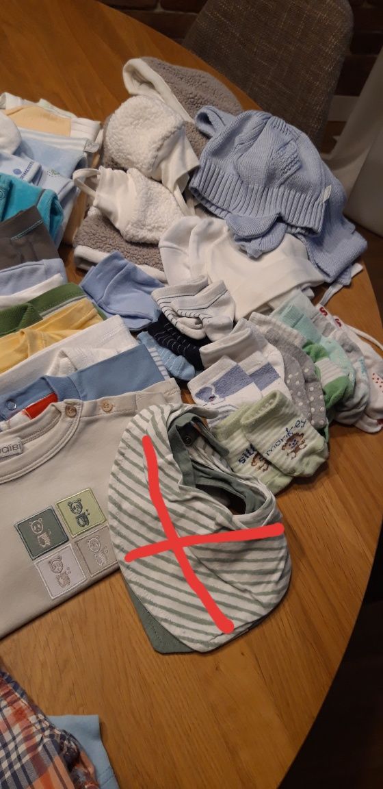 Paka 49 szt. ubranek dla chłopca r. 62 paczka ubrań ciuszki
