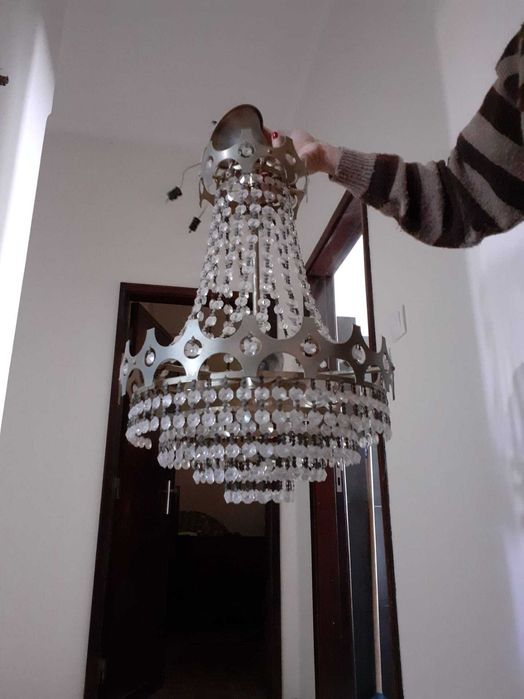 Par de apliques / candeeiros de parede em cristal