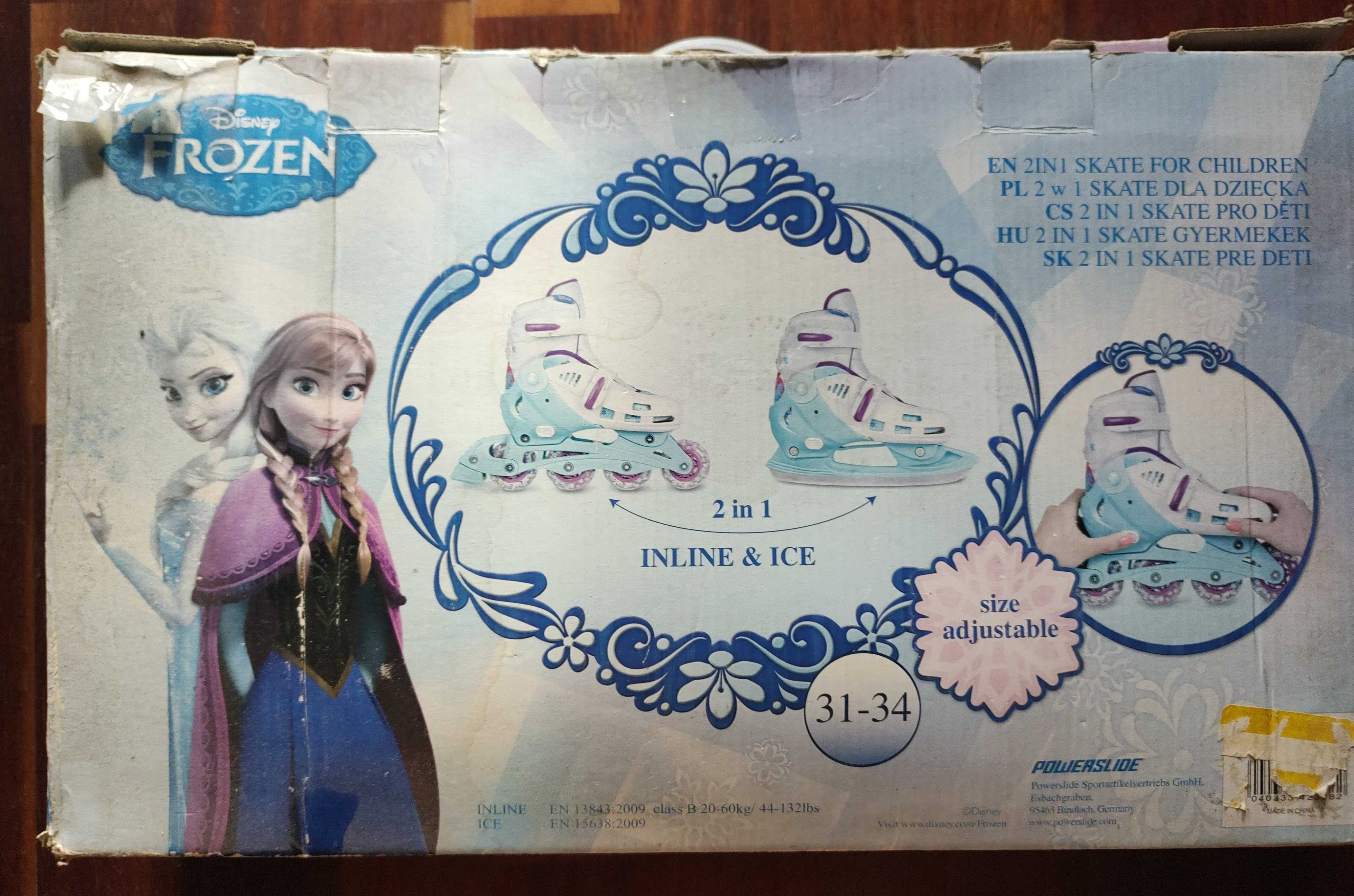 Rolki i łyżwy 2w1 Frozen Disney roz. 31-34