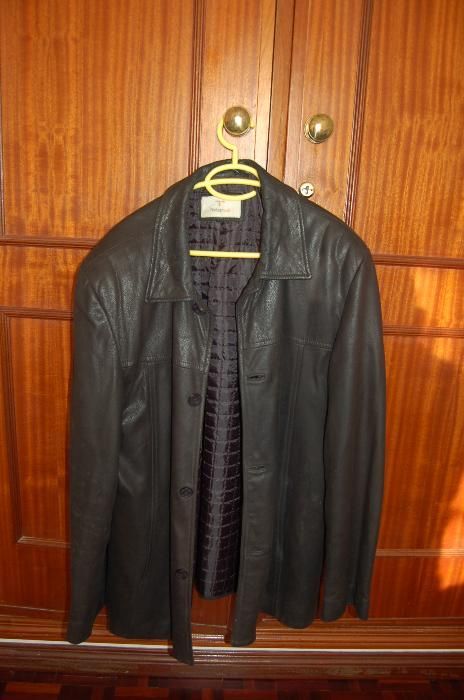 casaco sobretudo jacket em PELE