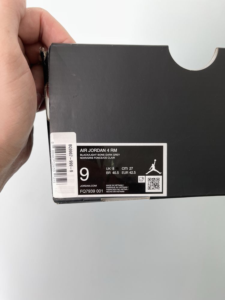 Оригинал Nike Air Jordan 4 RM (FQ7939 001) кожание джордан ретро retro
