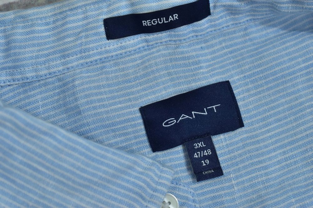 Gant Lniana Koszula Męska W Paski 3Xl