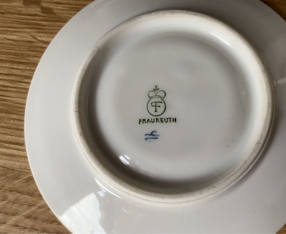 Filiżanka z podstawkiem do mokki przedwojenna Fraureuth