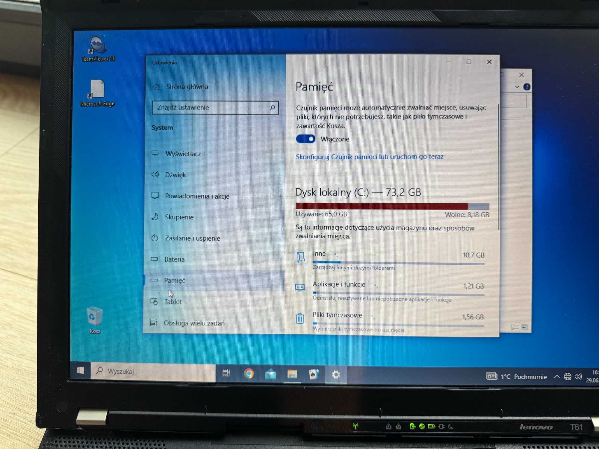 ThinkPad T61 Intel Core2 Duo 2GB 80GB HDD bateria trzyma