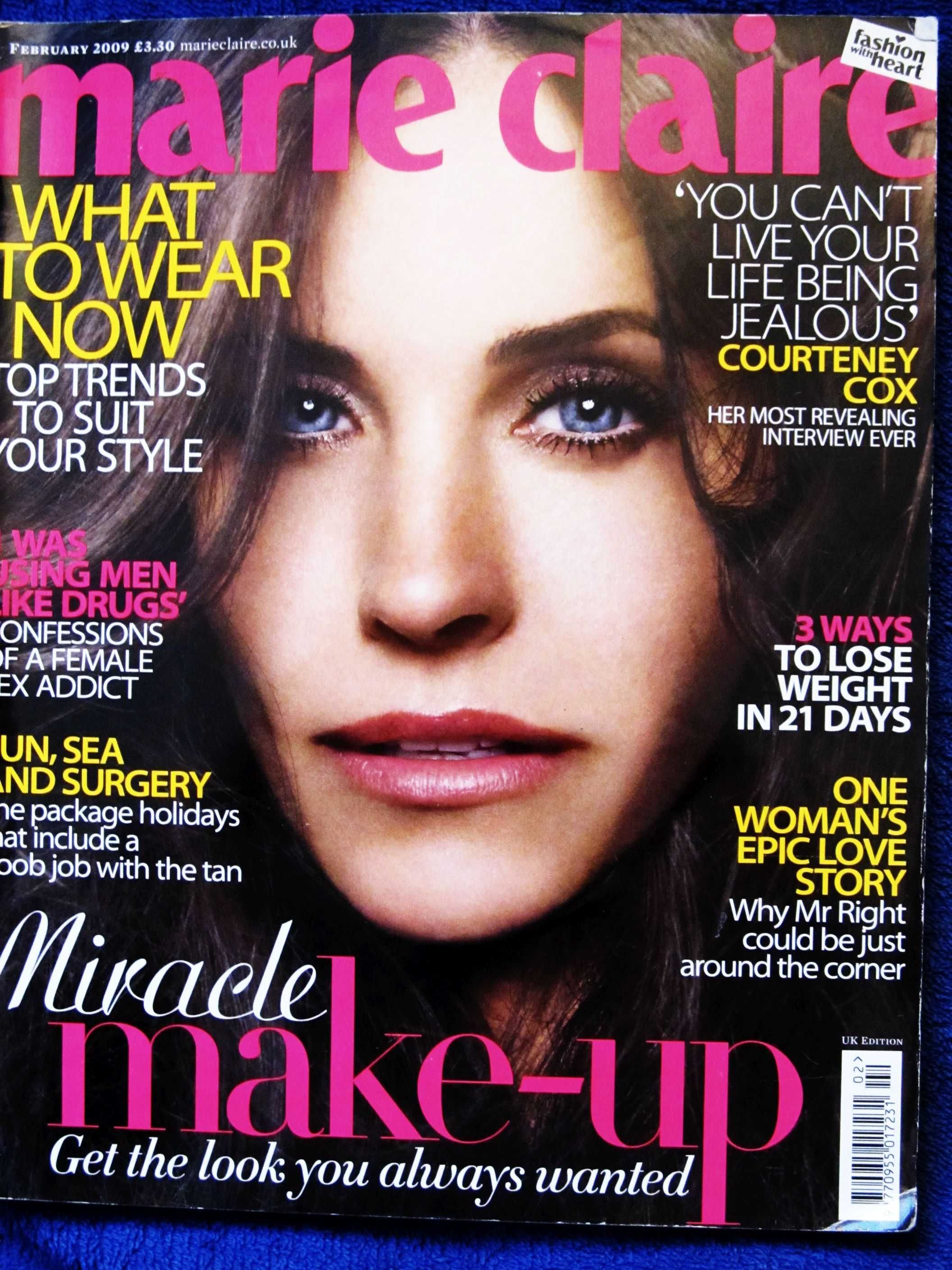 Marie Claire UK 2/2009 front Courteney Cox