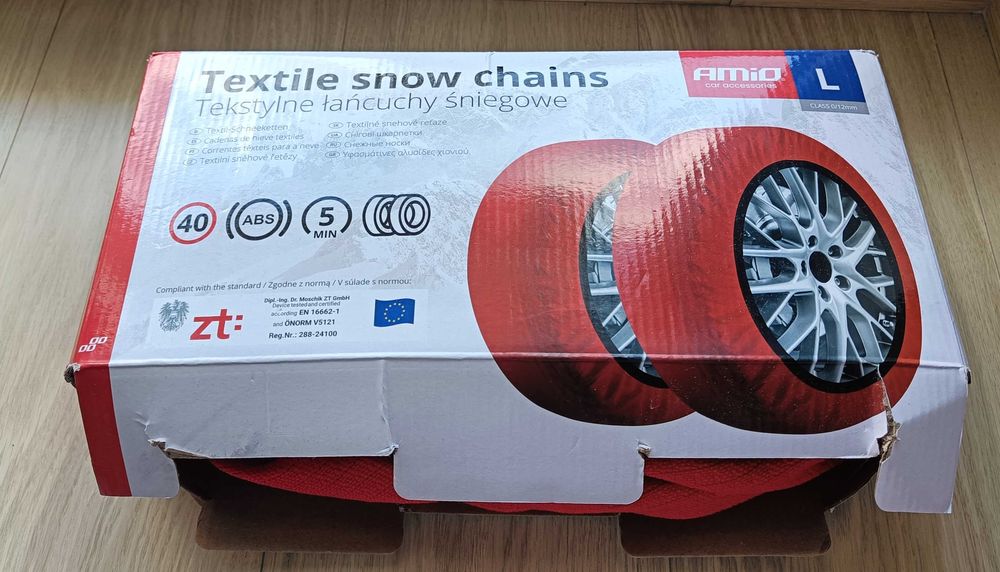 Tekstylne łańcuchy śniegowe w rozm. L (19-21)