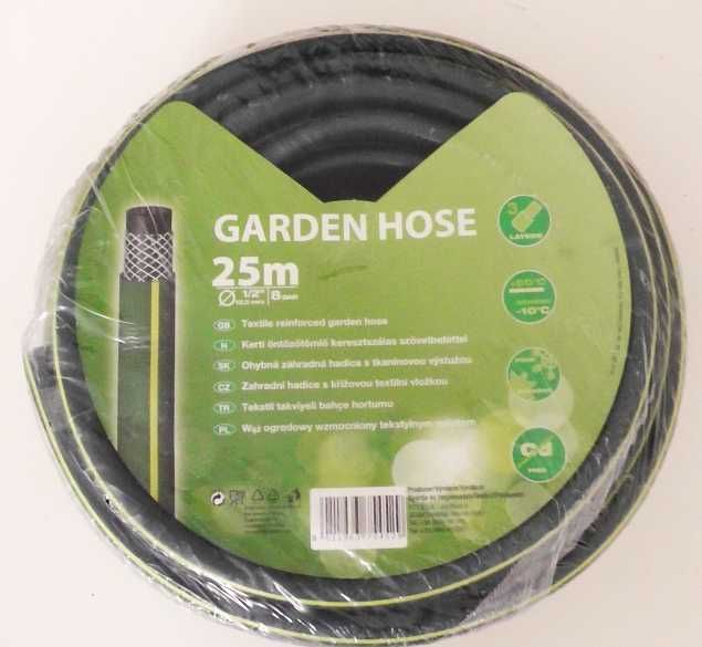 Wąż ogrodowy 12 12,5mm 25m 3 warstwowy 8 Bar ciemna zieleń