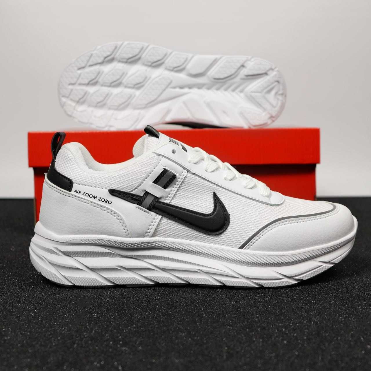 Чоловічі кросівки  Nike білий з чорним 6861 ТОПЧИК
