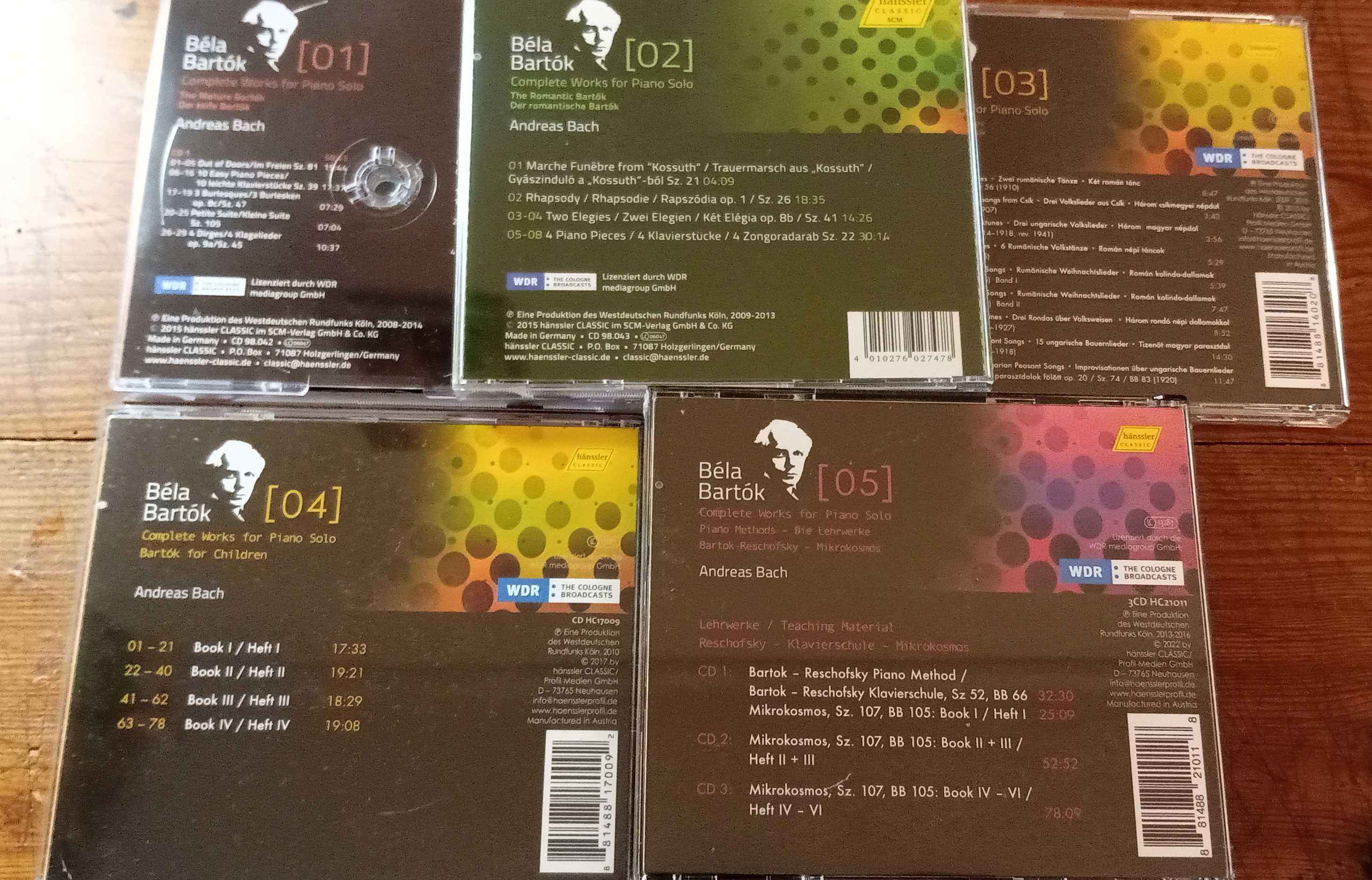 Bartók - Complete Works for Piano Solo - Andreas Bach [9 CD Hänssler]