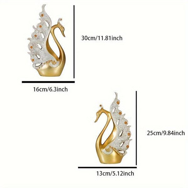 2 pares, Estátua de Cisne Moderna Artesanal, Para Decoração de Esta