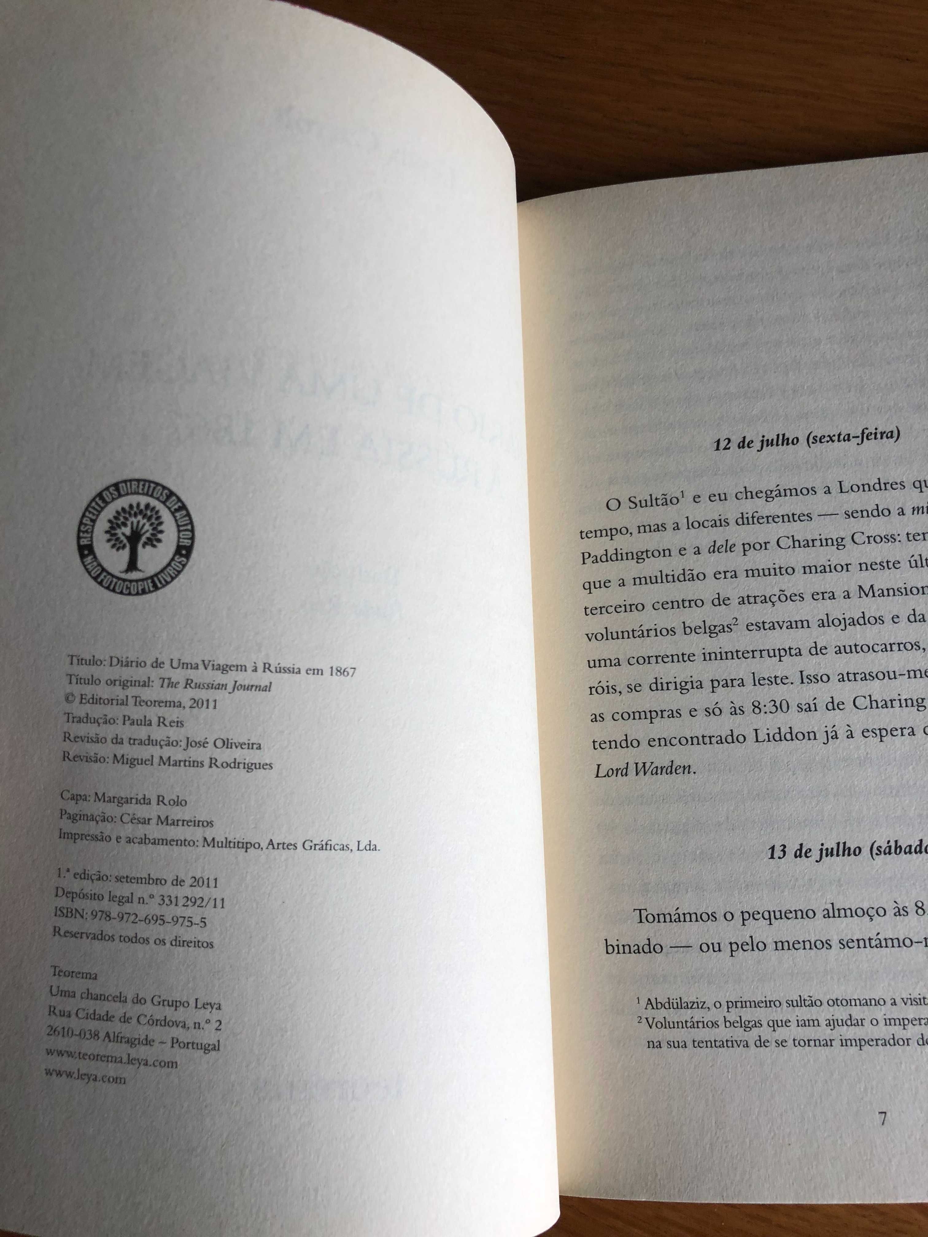 Diário de uma Viagem à Rússia em 1867    LEWIS CARROLL