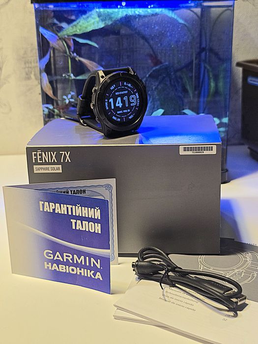 Годинник Garmin Fenix 7X Sapphire Solar Titanium, макс комплектація