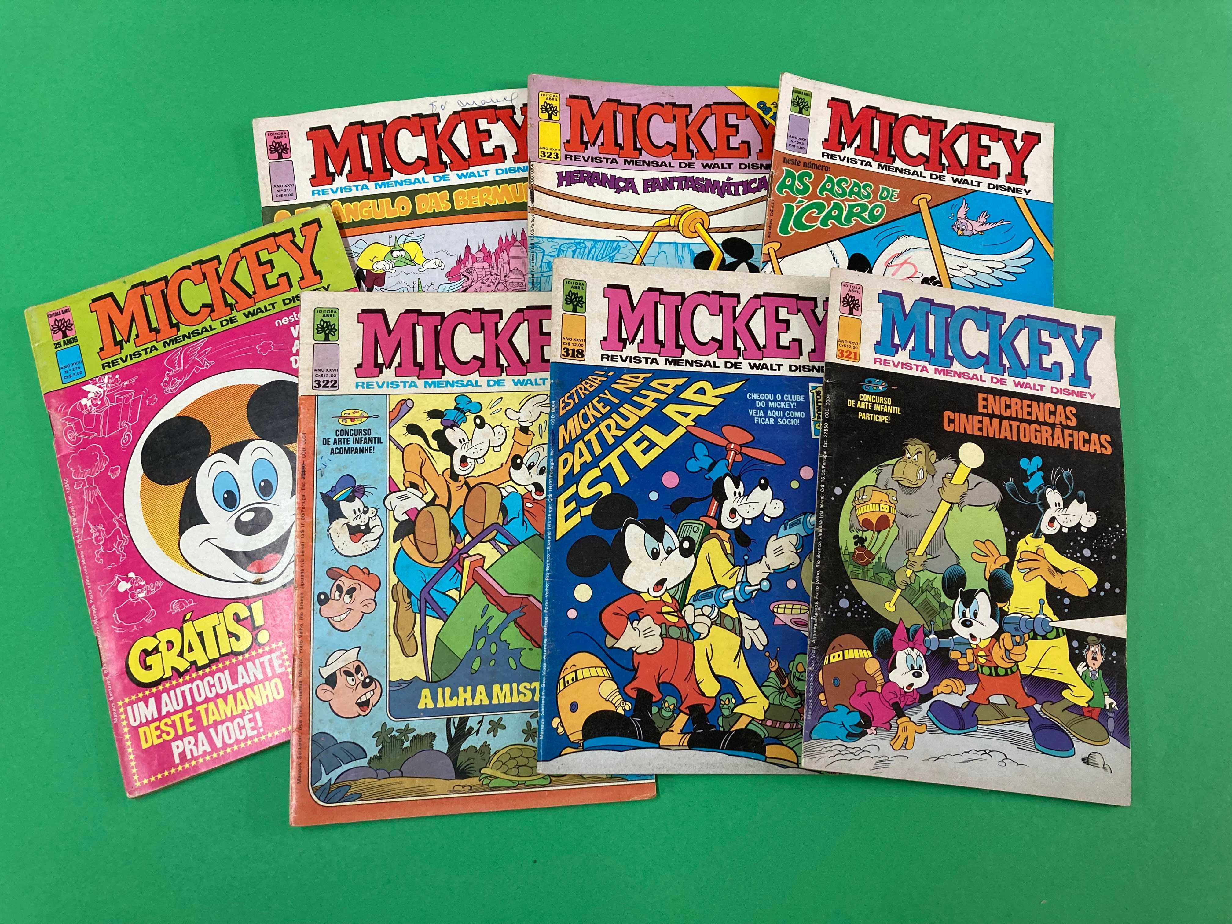 Revistas de Banda Desenhada Mickey Antigas Editora Abril