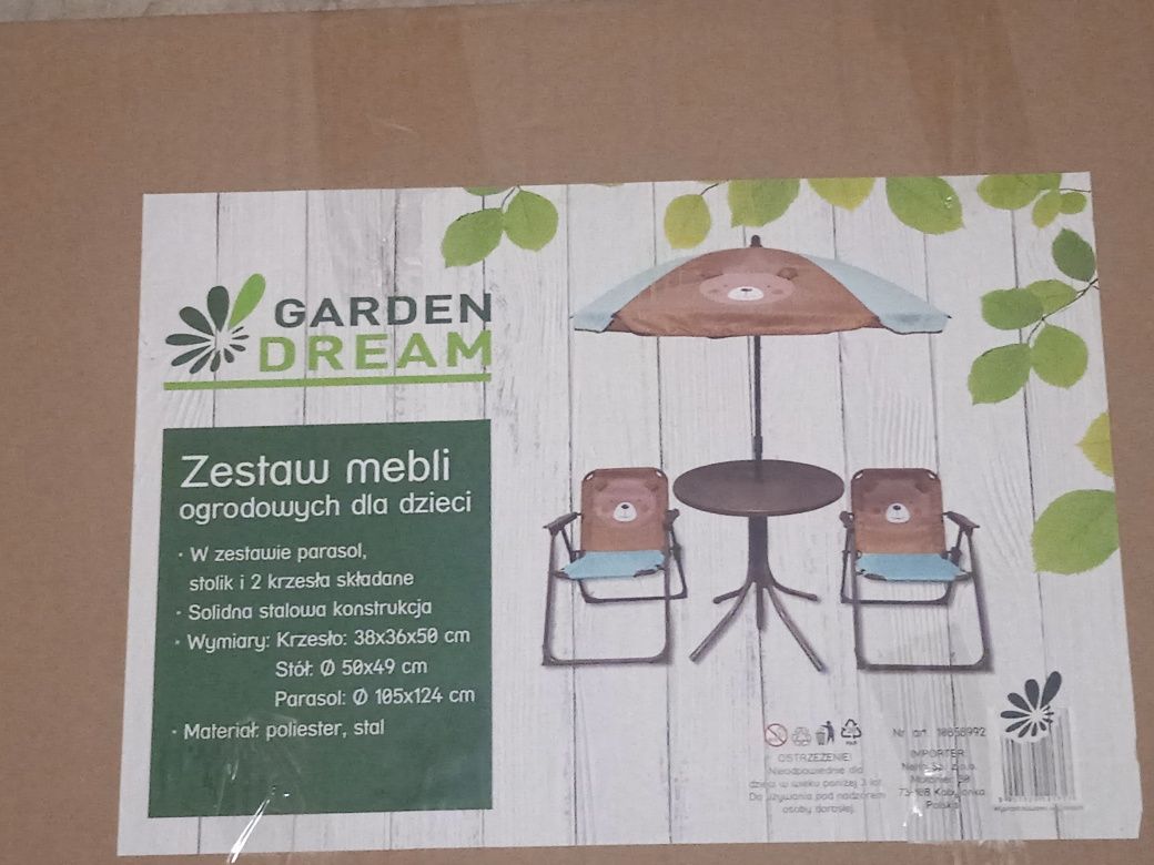 Zestaw mebli ogrodowych dla dzieci nowy REZERWACJA DO 03.08.2025