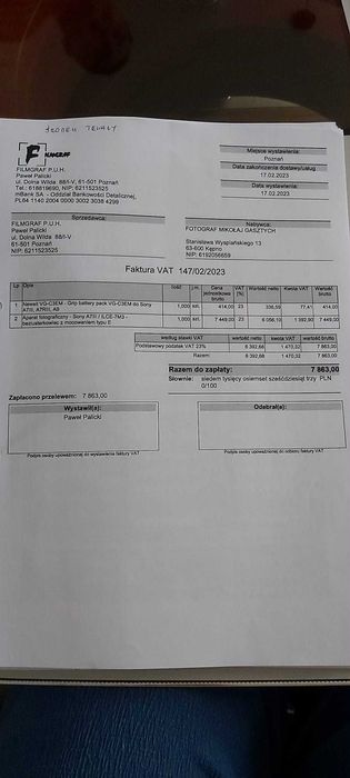 Newell VG-C3EM do Sony A7 III / Grip / Stan BDB
